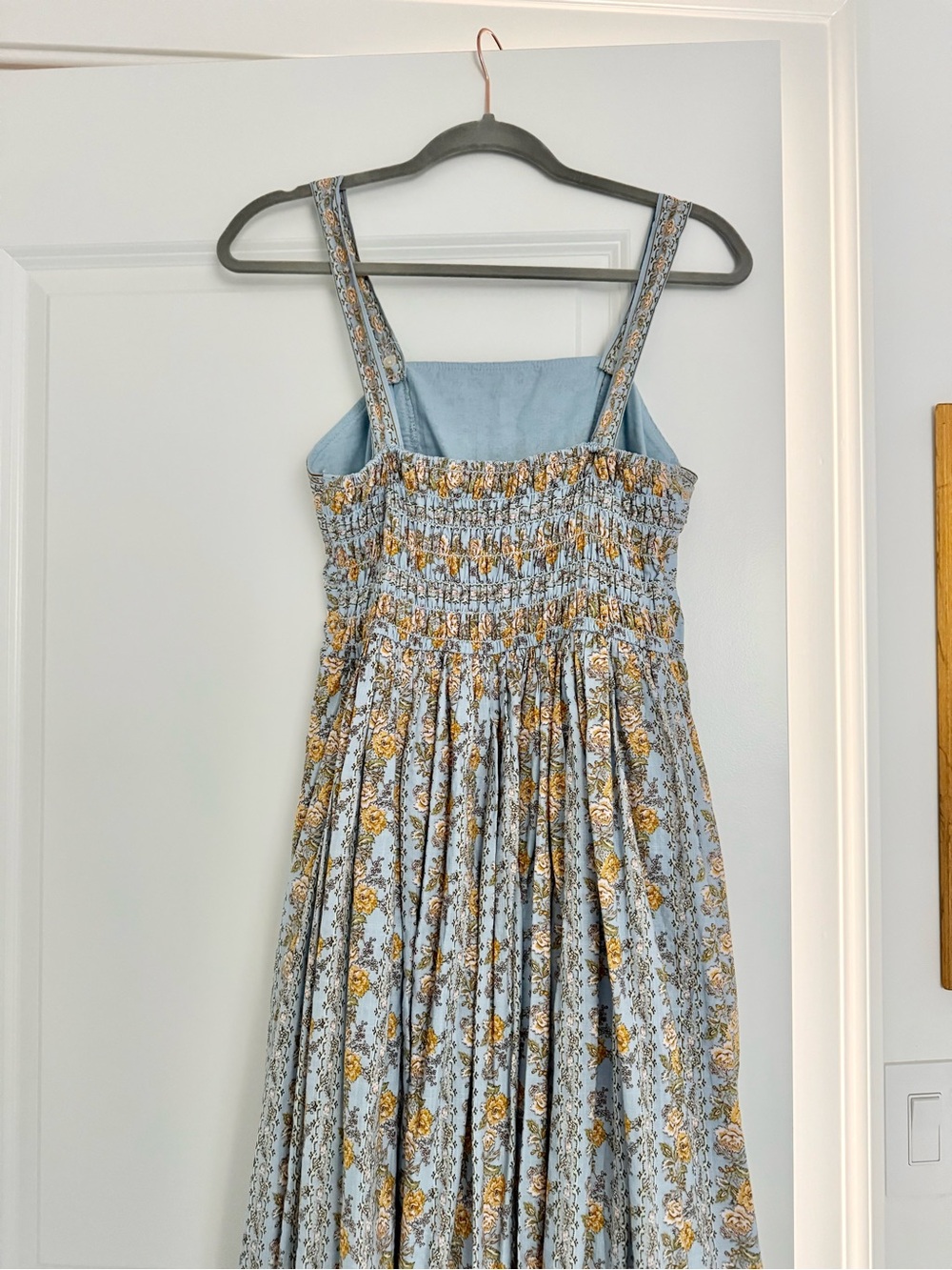 Max Studio Light Blue and Yellow Floral Maxi Dress - Picture 3 of 4
